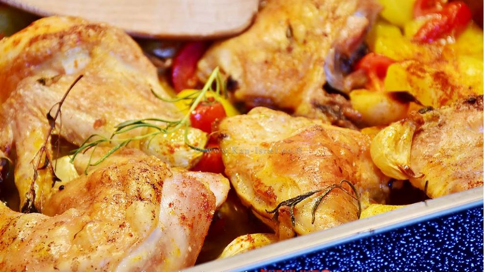 תפוחי אדמה ועוף ברוטב חרדל ודבש