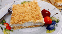עוגת גבינה קרה בטעם וניל עם פירורים | של ליהי קרויץ